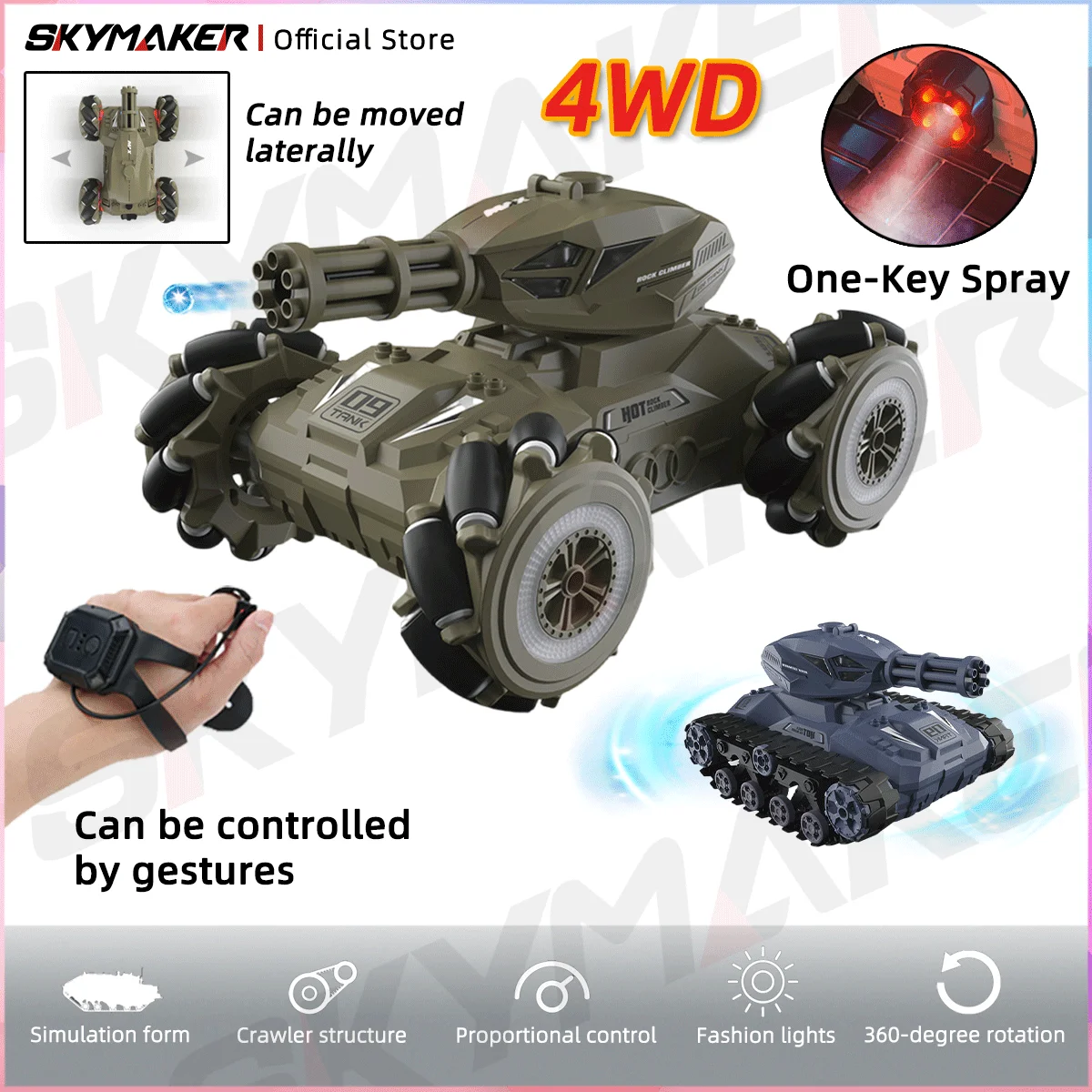 

Радиоуправляемый танк JJRC Q126 2.4Ghz для всех типов местности со звуком и светом, военный боевой танк на пульте управления для детей