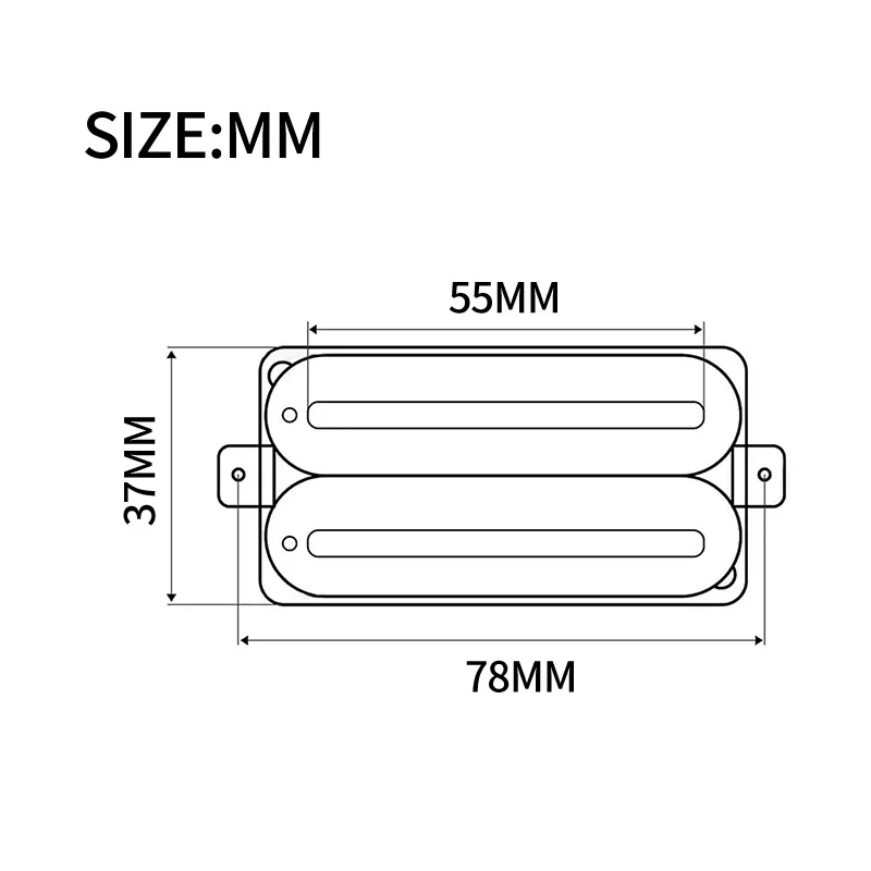 Super Power Dual Rail Electric Guitar Humbucker Pickup N-10K/B-16K Double Coil Pickup Coil Splitting Ceramic Pickup Black