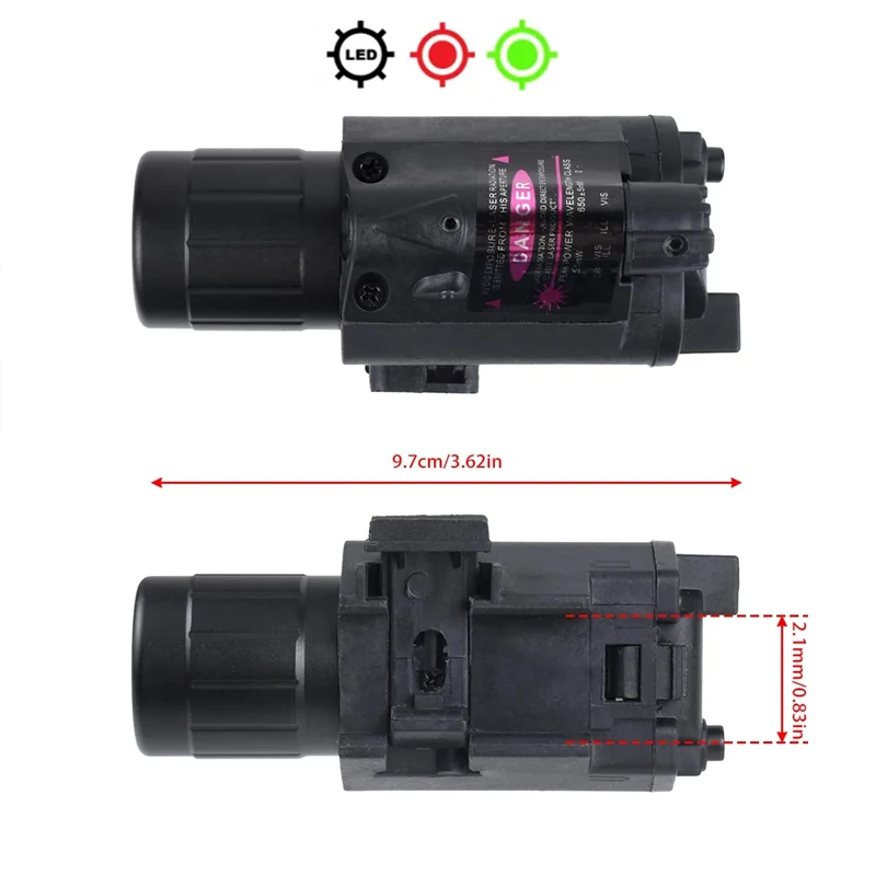 

Tactical Weaponlight Flashlight with Remote Switch Red Dot La-ser Sight Pistol Gun Light for Glock 17 19 / 20mm Rail Hunting