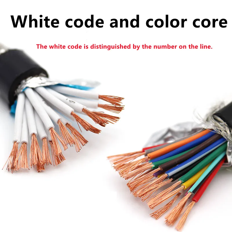 Shielded wire 4cores 26AWG 2-40core 24AWG 22AWG Shielded cable pure copper RVVP shielded wire control cable signal wir