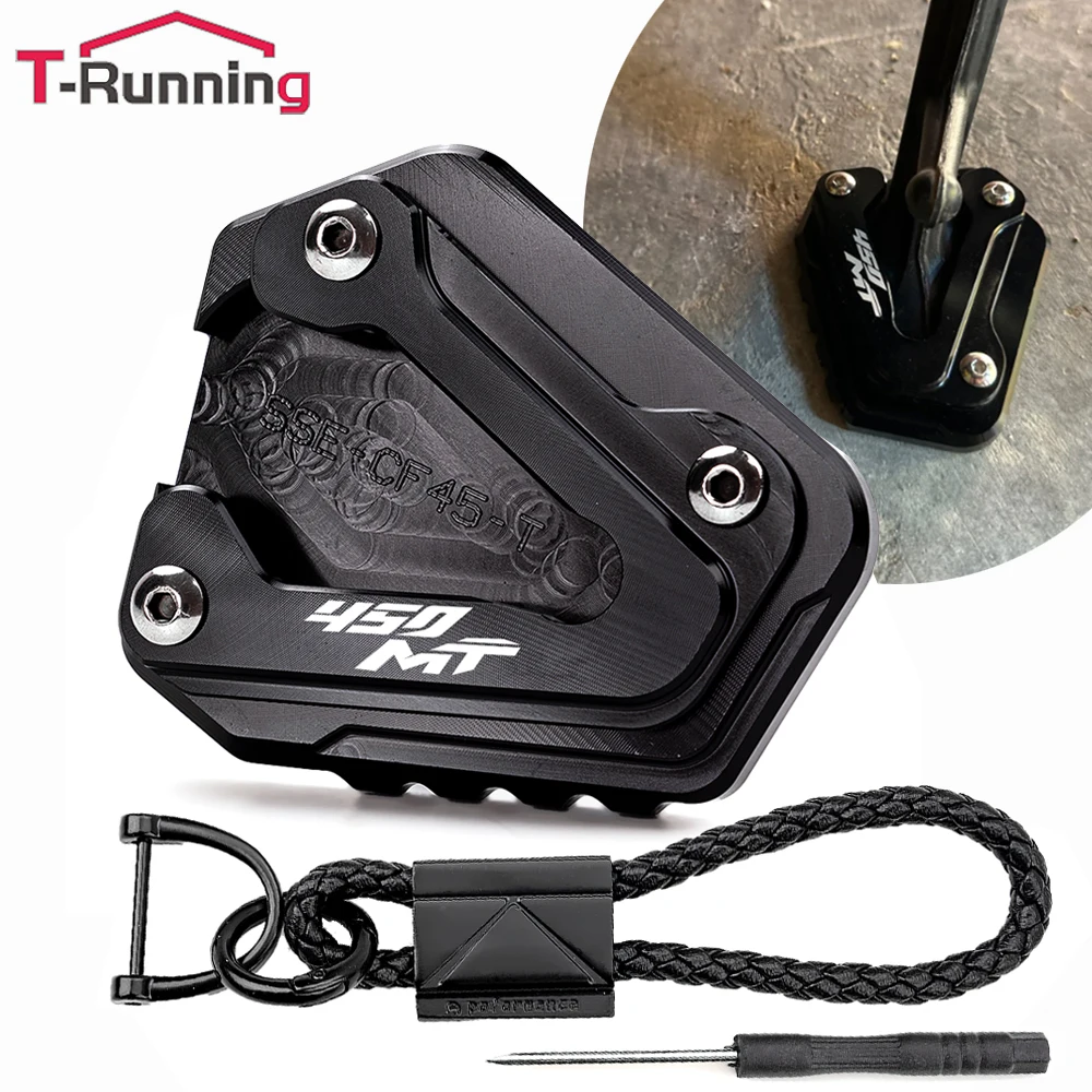 

For CFMOTO 450MT MT450 2024 2025 Motorcycles Accessories CNC Side Stand Foot Enlarger Pad Kickstand Extension Keychain CF 450 MT