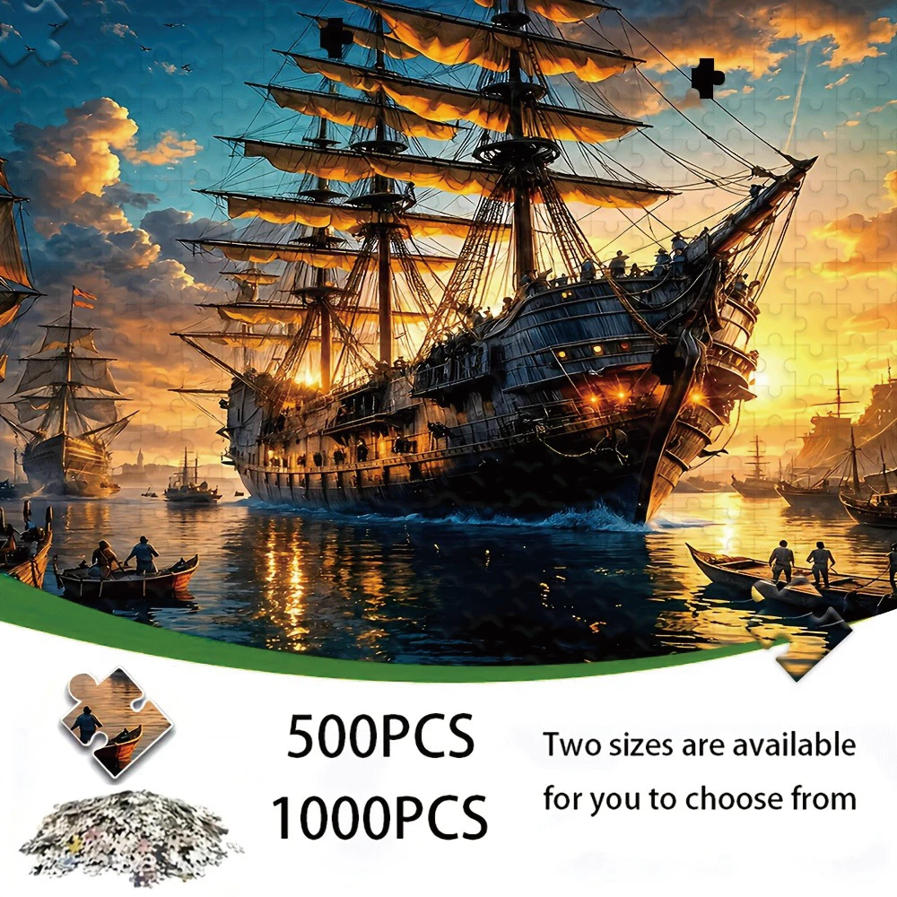 35/300/500/1077pcs Personalized Custom Photo Puzzle Pirate Scenery Photos DIY Toy Decoration Collectiable Growth Gift Christmas