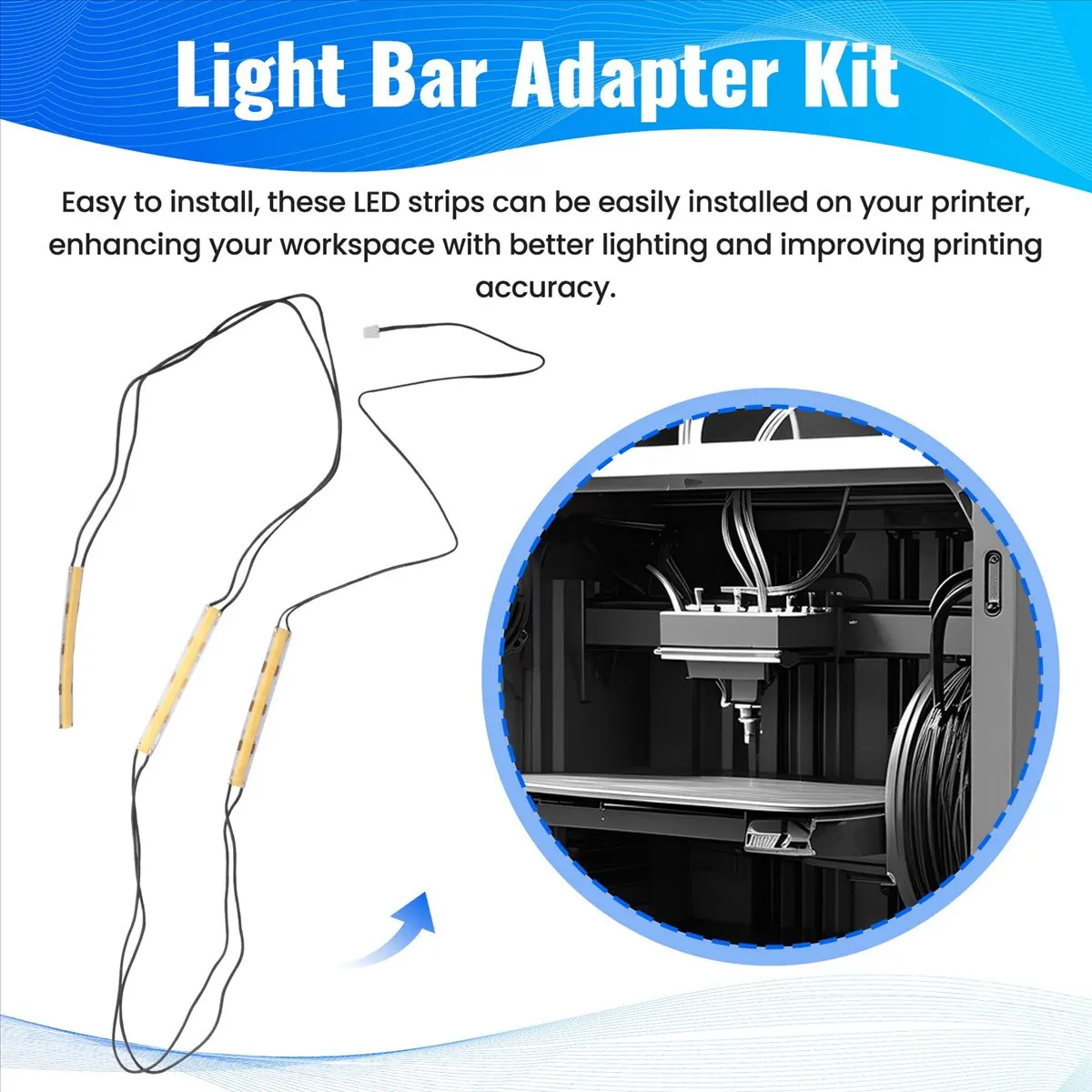 【~ New Y24A】LED Strip Lights for P1P COB High Brightness High Density Light Bar Can Connected Lighting Kit