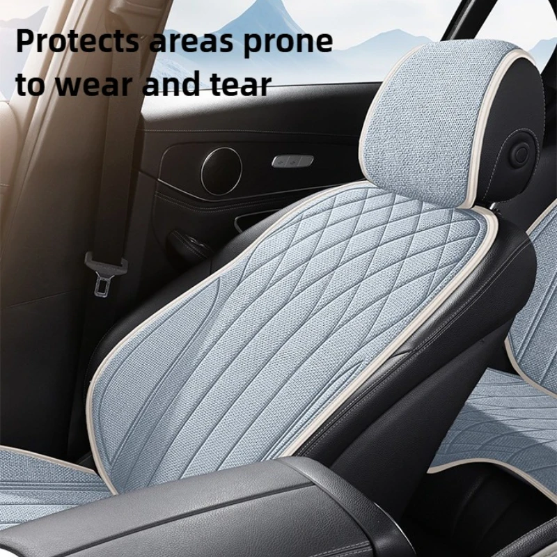 Universal Split-Type Car Seat Cover Four Season Auto Flax Breathable Anti-Slip Covers For Car Seats Cover Protection Seat Covers