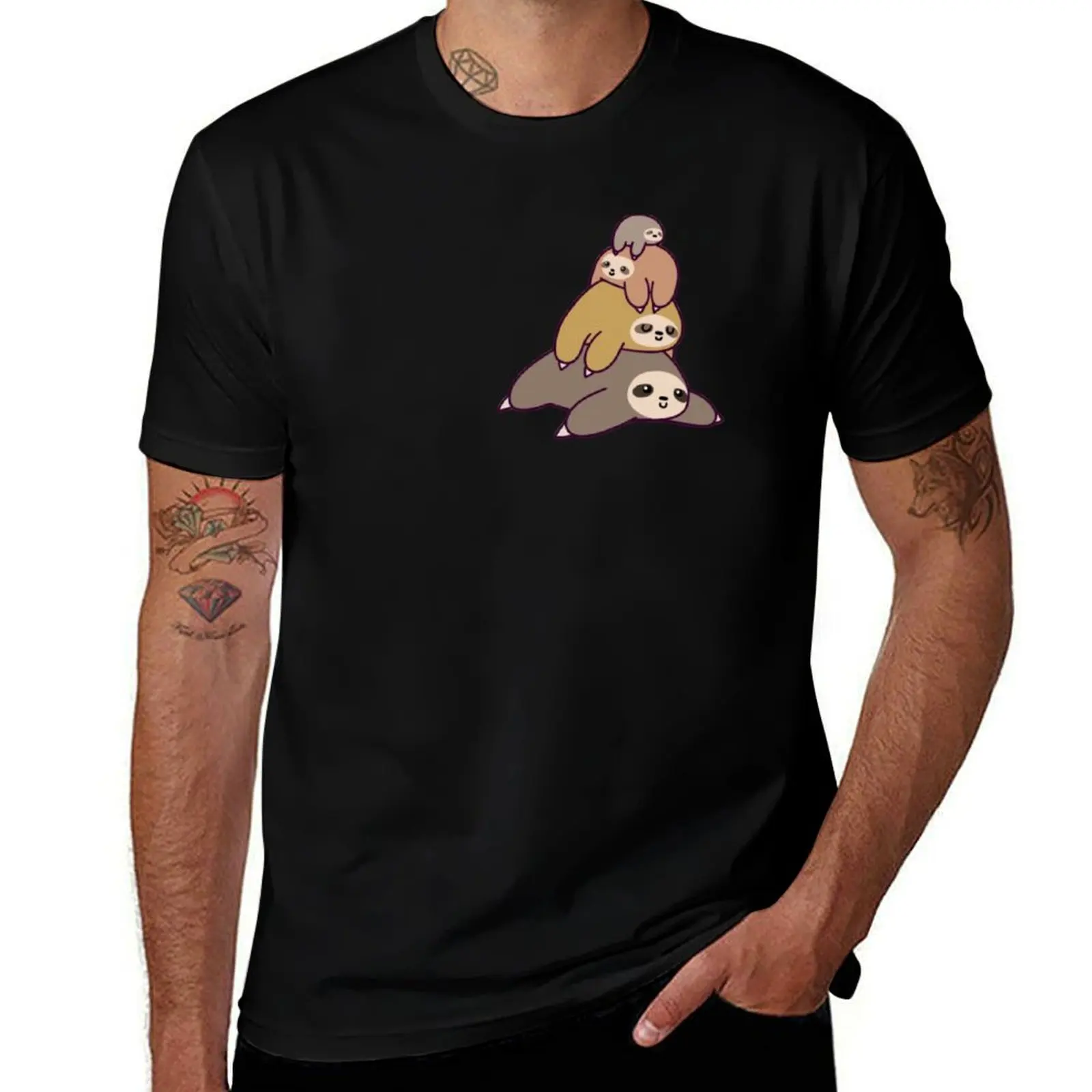 Stack Of Sloths T-Shirt man graphic t shirt T-Shirt