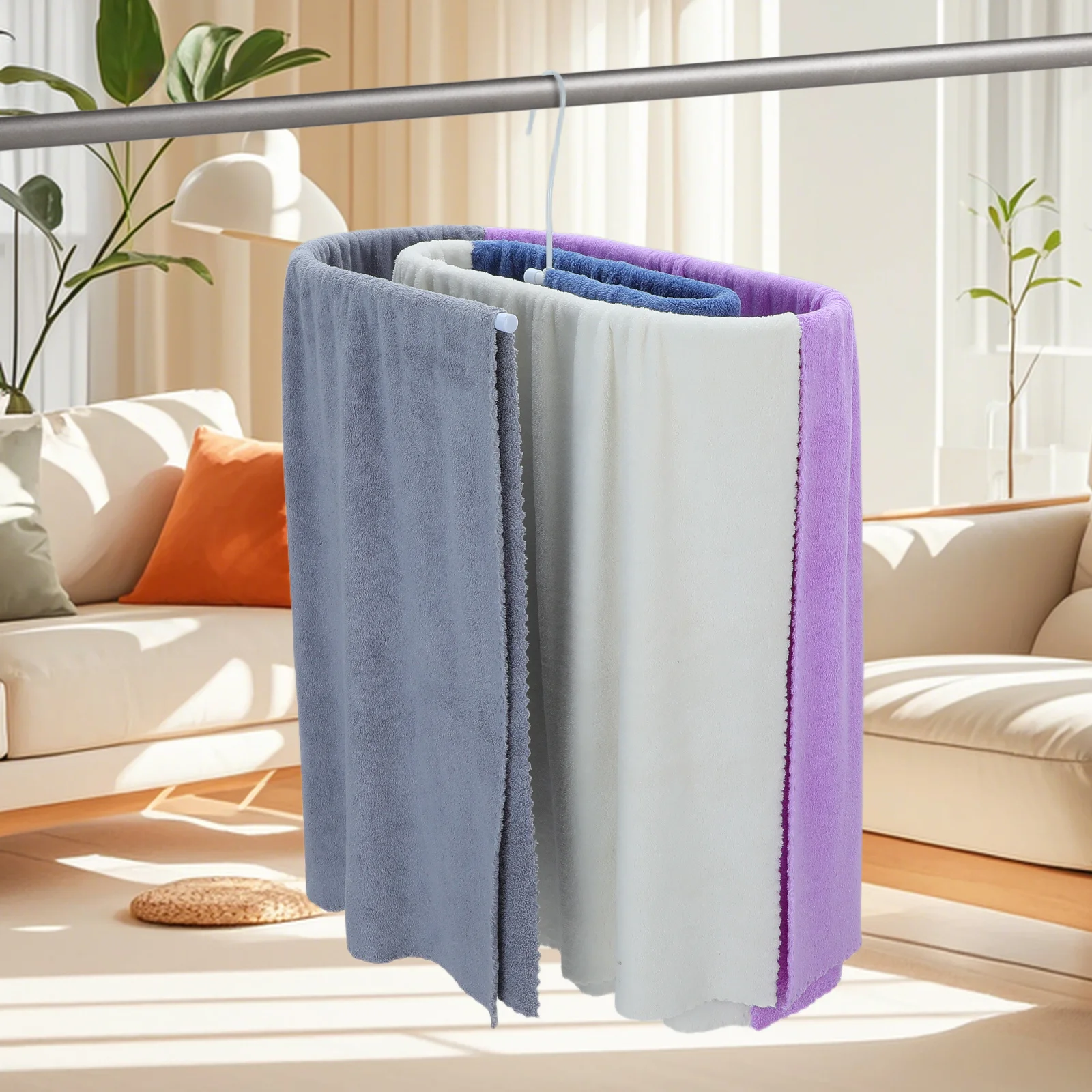 

Space Saving Clothes Spiral Quilt Storage Hanger Heavy Duty Rotating Laundry Small Foldable Organizer For Blanket Pants Shirts