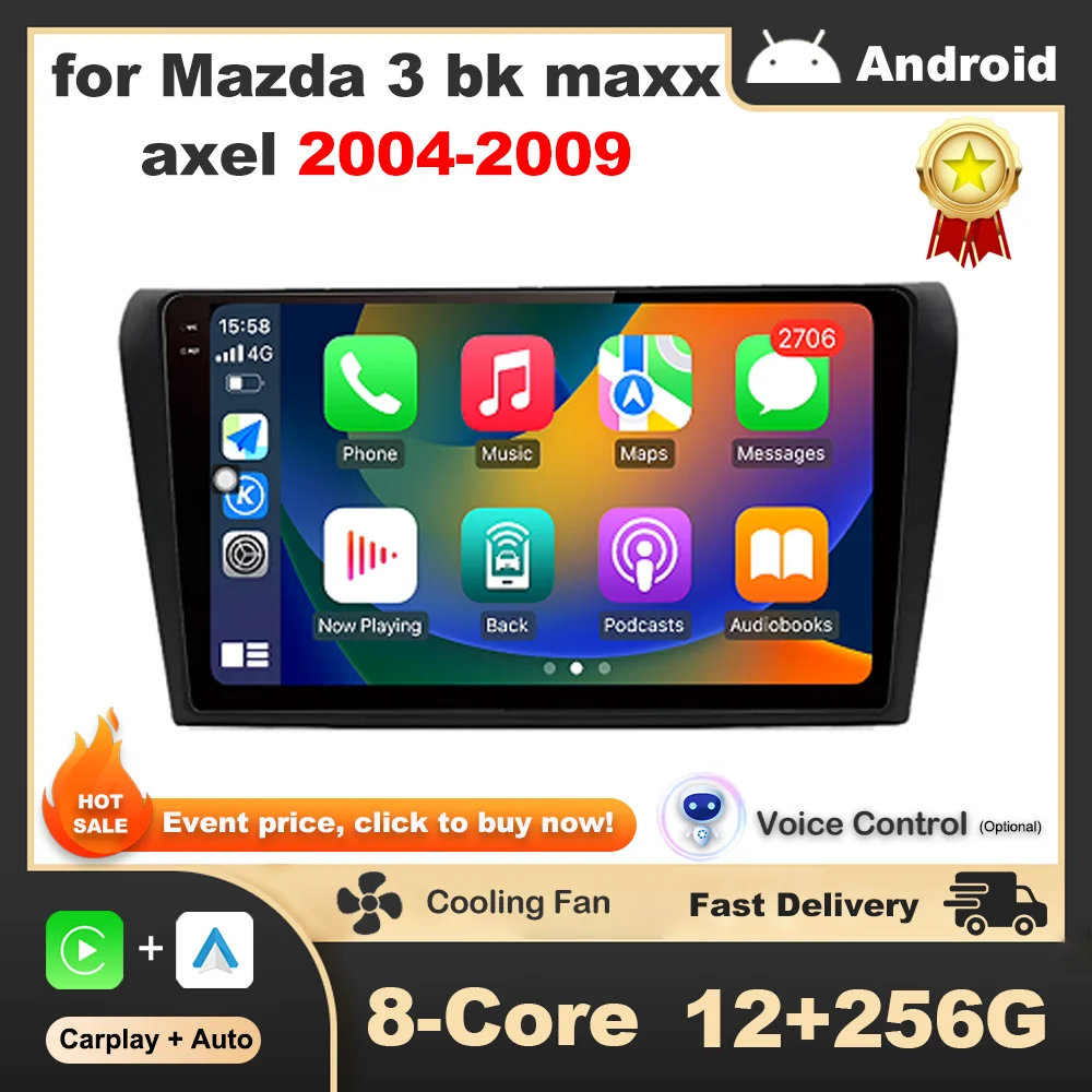 

9 '' Car Radio Multimedia Player GPS Navi for Mazda 3 bk maxx axel 2004 - 2009 Android Intelligent System WiFi Bluetooth Adapter
