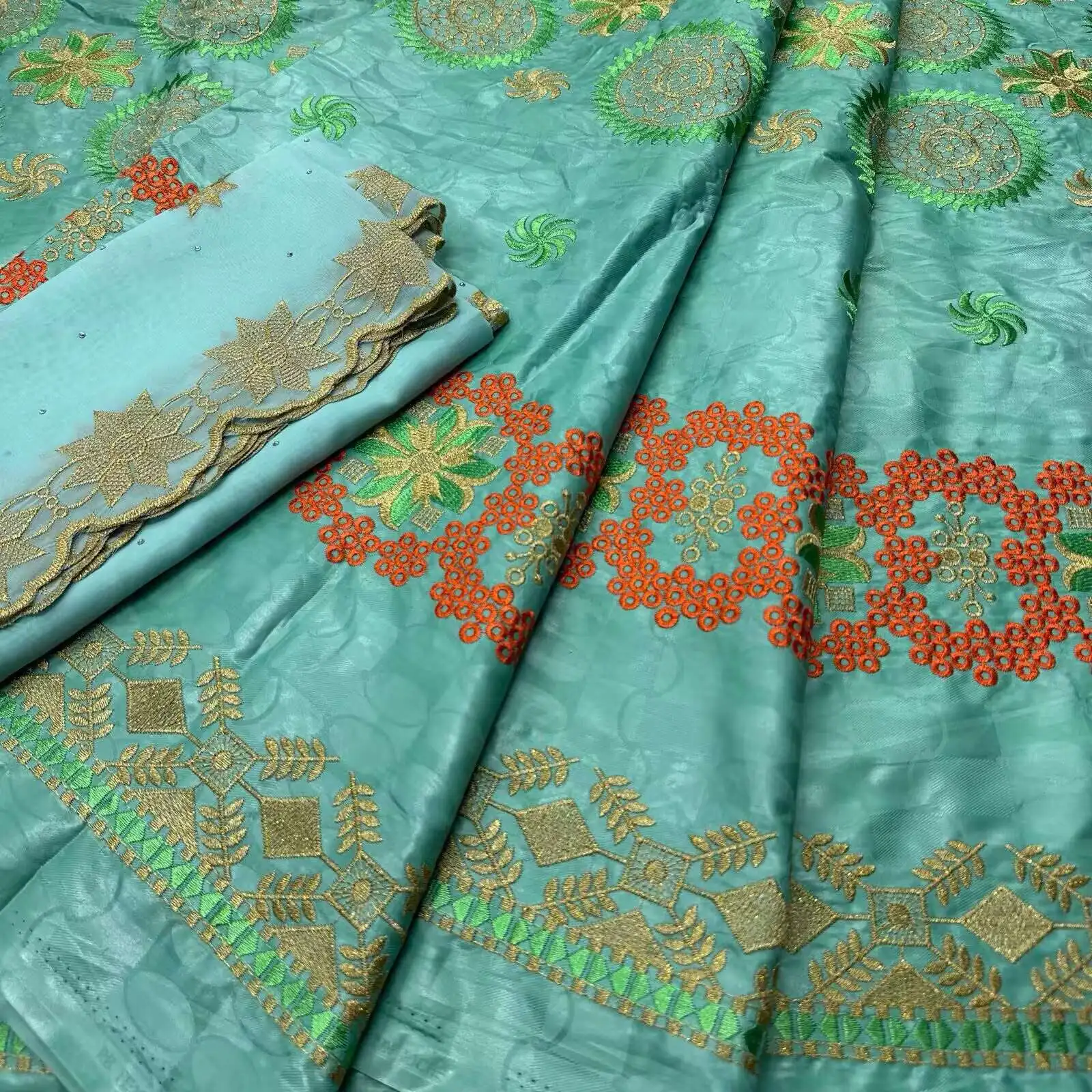 2026 High Quality African Bazin Brocade Richer Gezner Cotton Embroidery Guinea Basin Garment Lace Fabric Sewing For WeddingDress