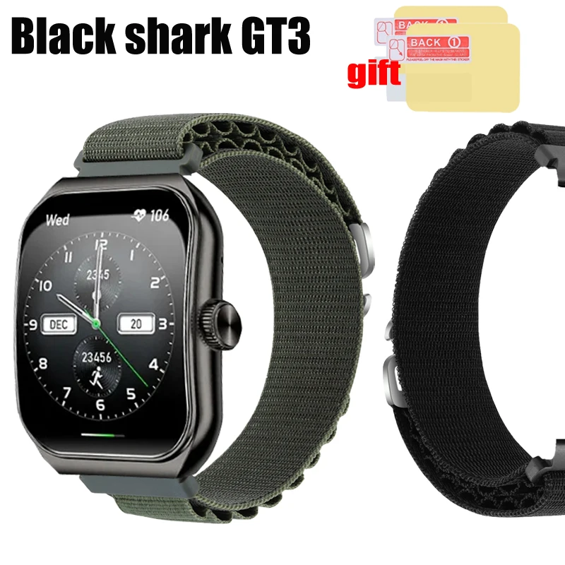 For Black shark GT3 Smart watch Strap Nylon Adjustable Soft Bracelet BAND FOR Women Men Belt Screen protector film