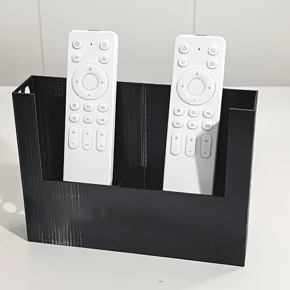 3D Printed Remote Control Storage Box Honeycomb Design Multi-Slot Multi-Slot Organizer Black Color Honeycomb Storage Box