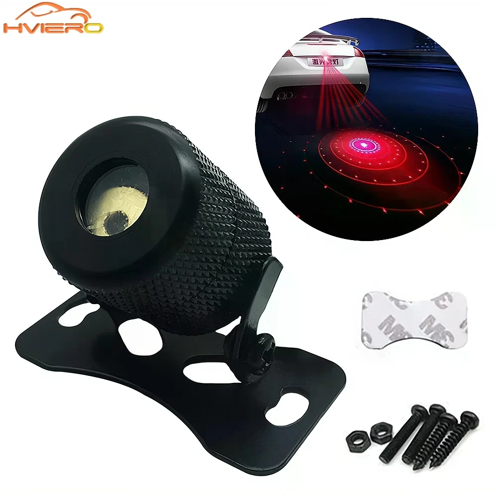 

1pcs Car Motorcycle Laser Tail Fog Light Anti-rear-end Six-in-one Decorative Signal Warning Lamp Red Led Rear Auto Accessories