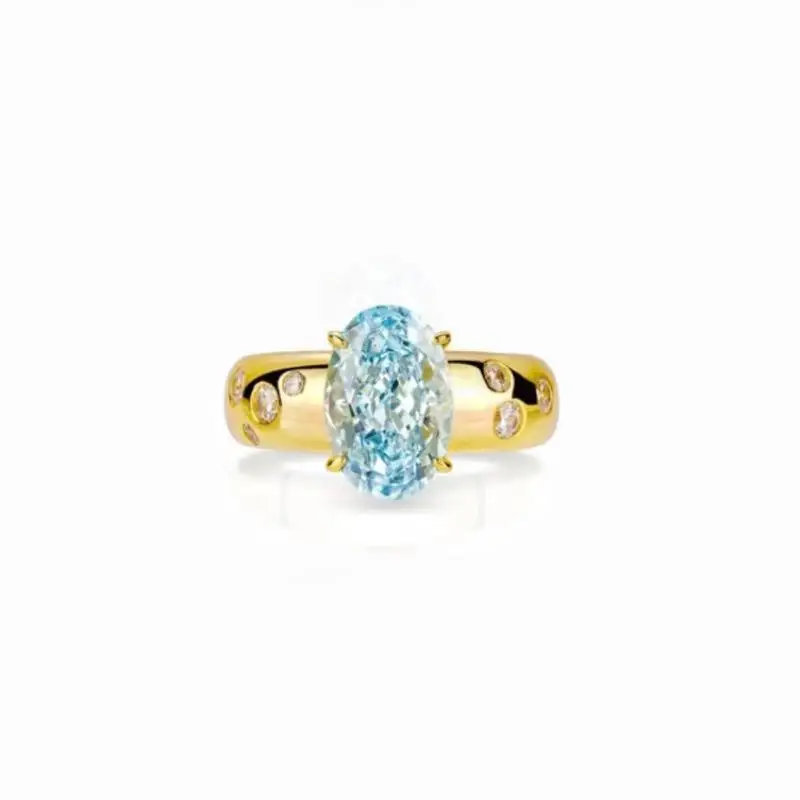 ZOCA official-website luxury Blue Turquoise 925 Original Sterling Silver Caliber Rings  for Women Elden Ring