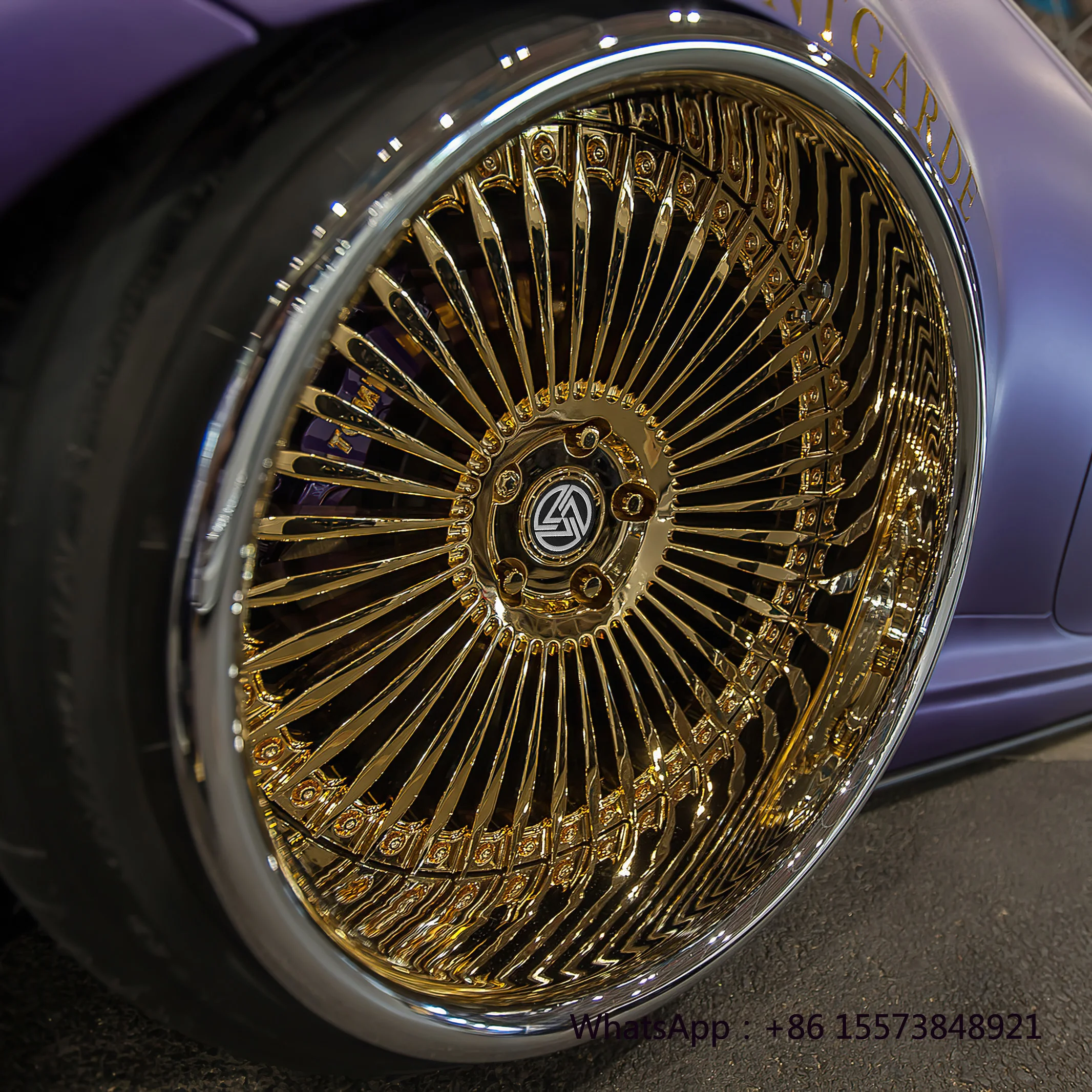 

2-piece Forged Gold Rim 5x120 5x112 5x114.3 Forged Wheel 18 19 20 21 22 23 Inch Show Car Stance Wheels