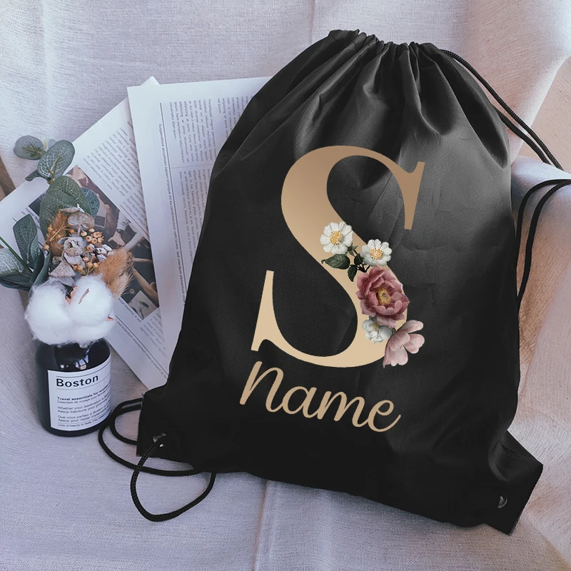 

Custom Name Backpack Portable Waterproof Shopping Pack Backpacks Portable Men Women Outdoor Sports Gym Bag String Bag