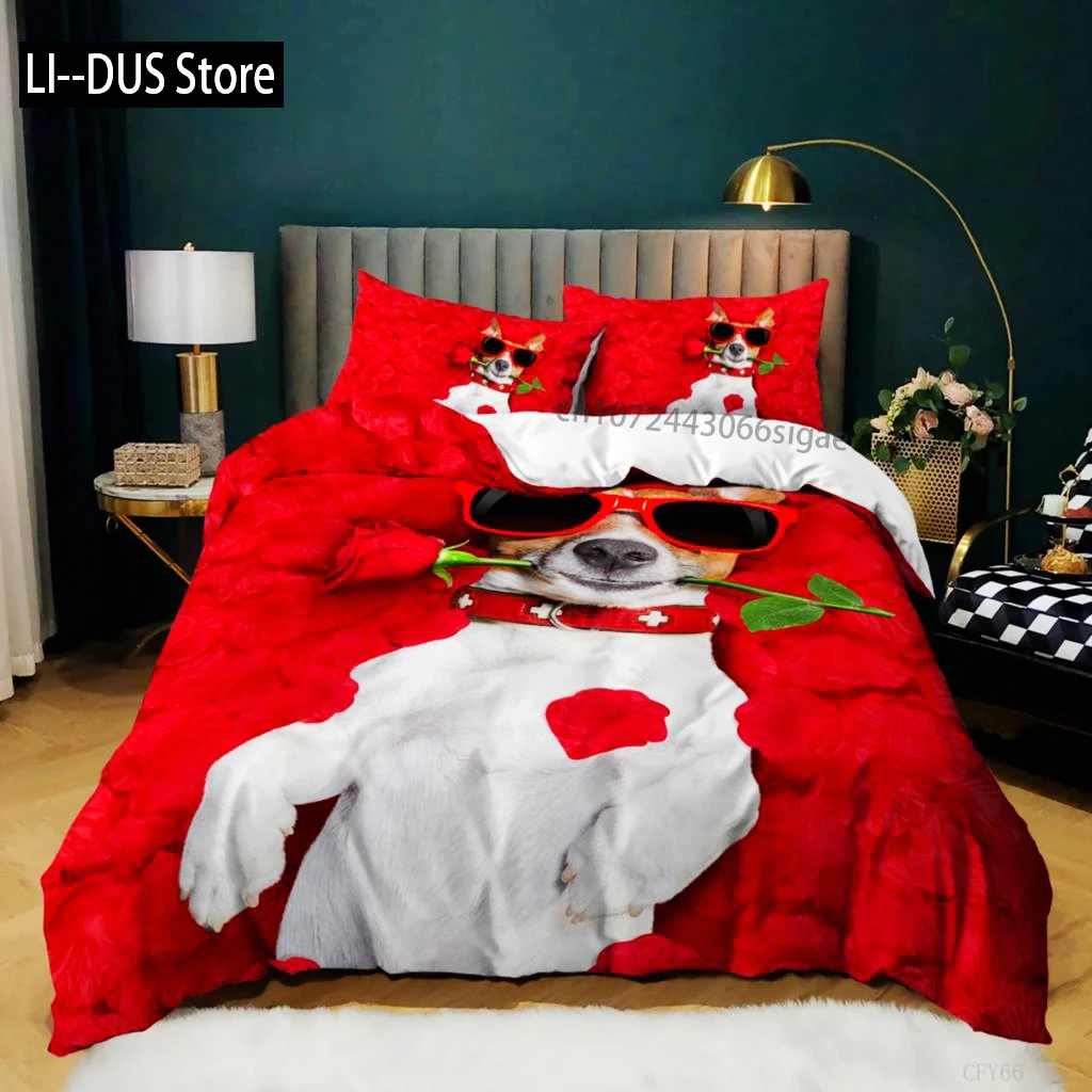 

Dog Duvet Cover Set King Police Dept Dog Bedding Set Cool Style Animal Theme Comforter Cover For Kids Boys Polyester Quilt Cover