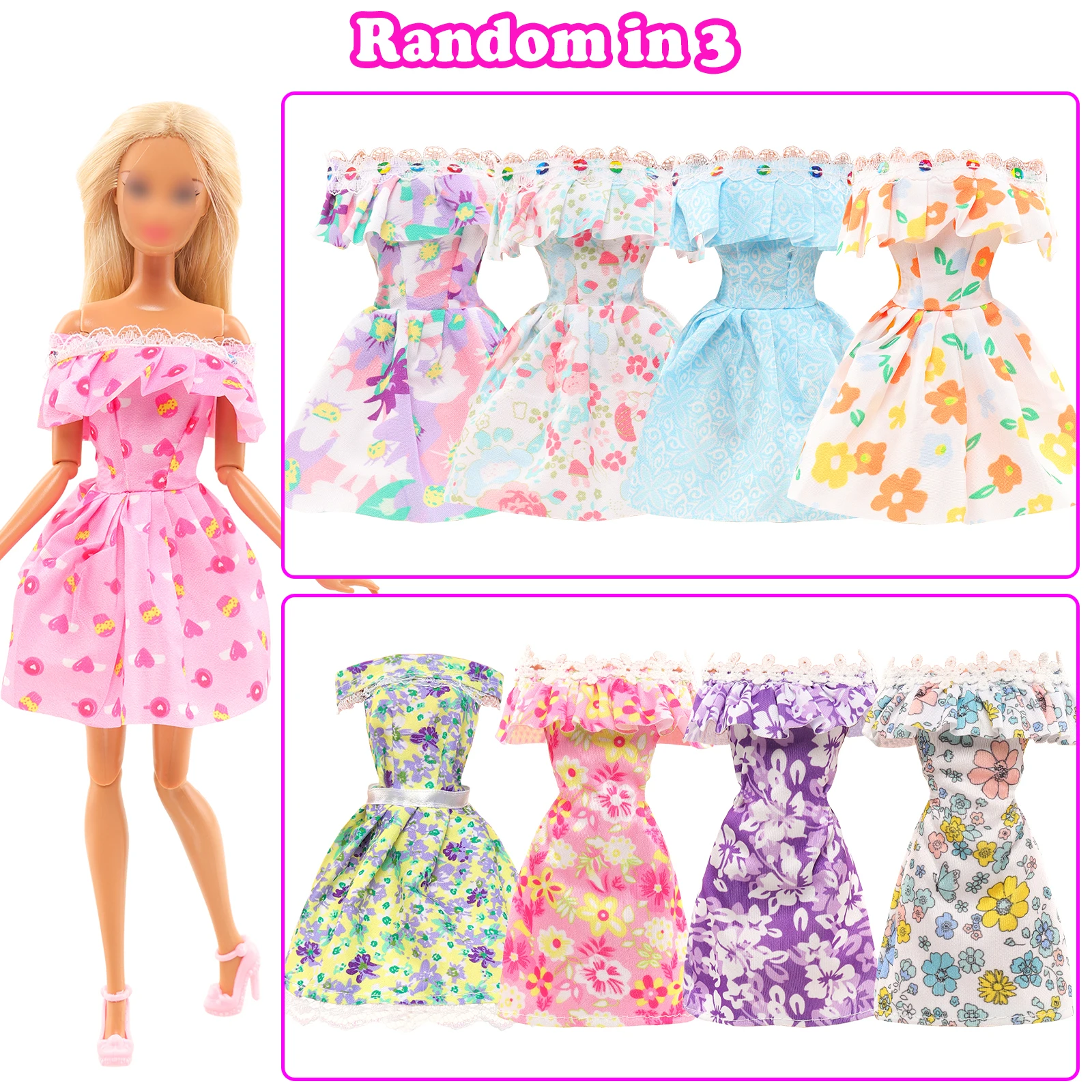 Barwa 18 Pcs Fashion Doll Clothes and Accessories 2 Autumn Clothing 2 Weeding Dress 3 Floral Dress 4 Tops and Pants