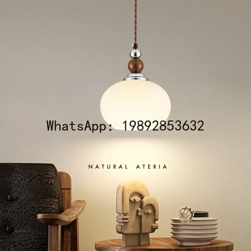 DD Full-Spectrum Bedside Wall Lamp, New Chinese Style, Simple and Luxurious, Walnut Wood, Eye-Protective Bedroom
