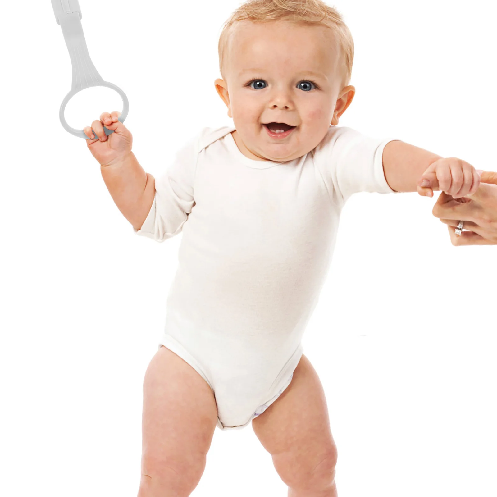Anneau de sécurité sur pied pour bébé, 1 paire, couleur verte, jouets durables pour nourrissons, anneaux de traction pour berceau, léger, facile à utiliser, exercice de marche
