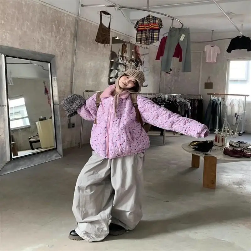 

Женское зимнее пальто, женская теплая пышная куртка с цветочным принтом, верхняя одежда, уютная повседневная модная женская осенняя толстая куртка на хлопковой подкладке