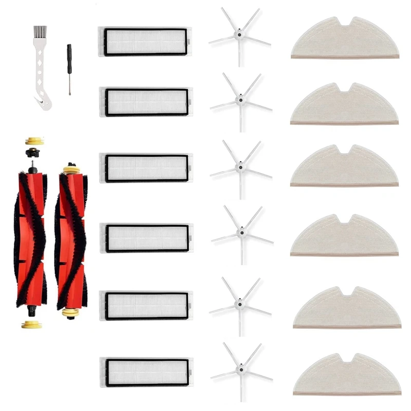 Peças de reposição a vácuo para Roborock, Escova de rolo, Escova lateral, Filtro, Mop Cloth, Acessórios, S5, S5, Max, S6, S6, Maxv, E4, E5, S50, S51, S55