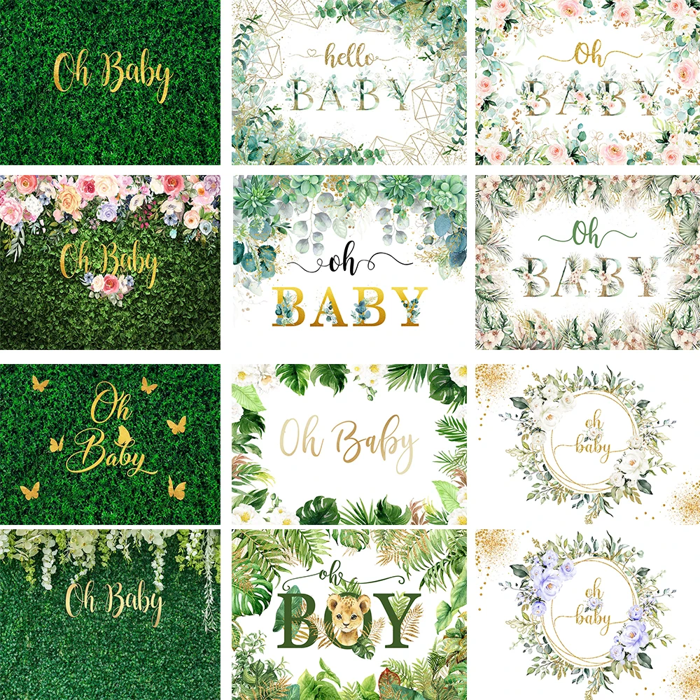 

Spring Baby One Birthday Green Photo Background Leaf Forest Decoration Photography Backdrop Prop Newborn Photobooth Studio Kit