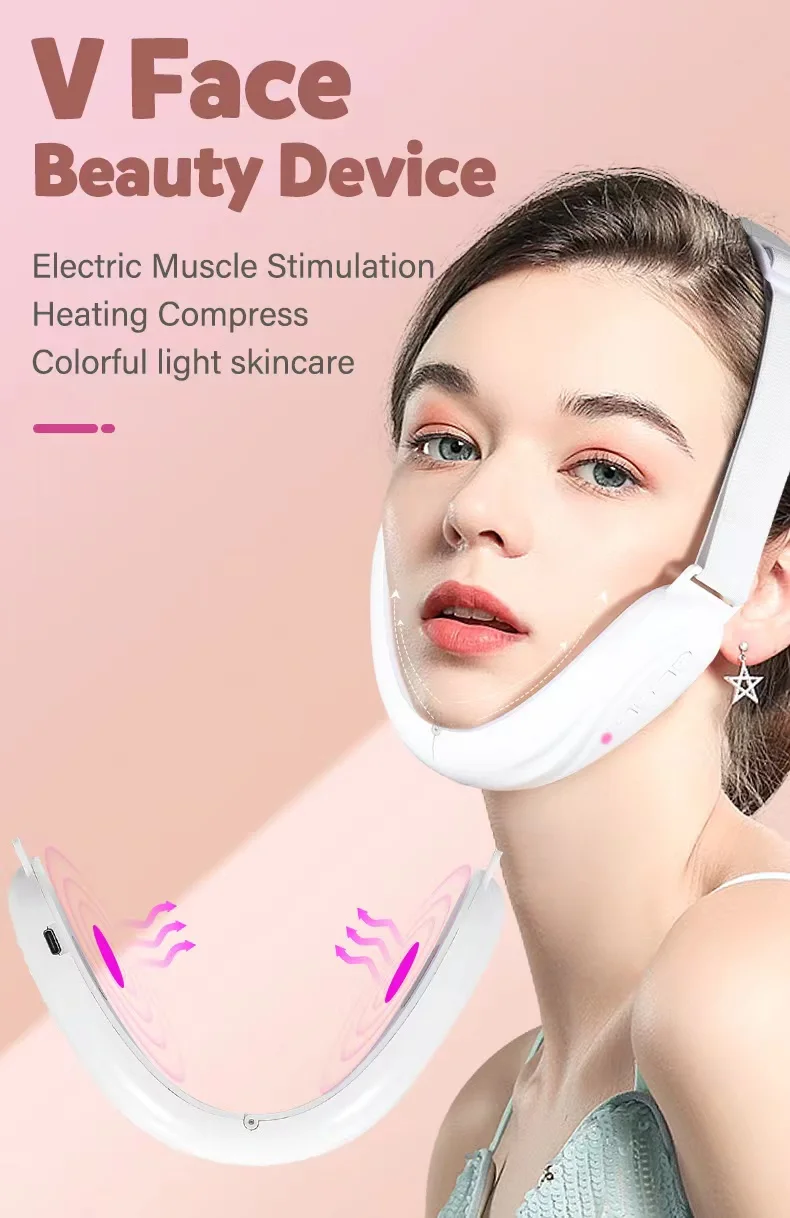 V Line Face Lift Massager Portable Facial Massage Device Rechargeable Double Chin Remove Facial Beauty Instrument