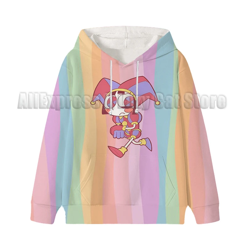 Sudadera con capucha para niños y niñas, suéter de manga larga con estampado de Jax de dibujos animados, ropa de bebé