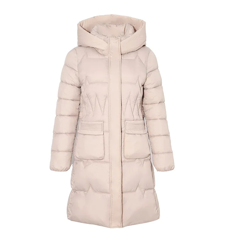 Women\'s Clothing Winter Hooded Warm Coat Slim Comfort Casual Jacket Female Overcoat Medium-long Parkas Mom Fashion Outerwear