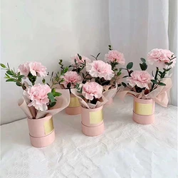 둥근 꽃 종이 상자 뚜껑 포옹 플로리스트 꽃 양동이 선물 포장 상자