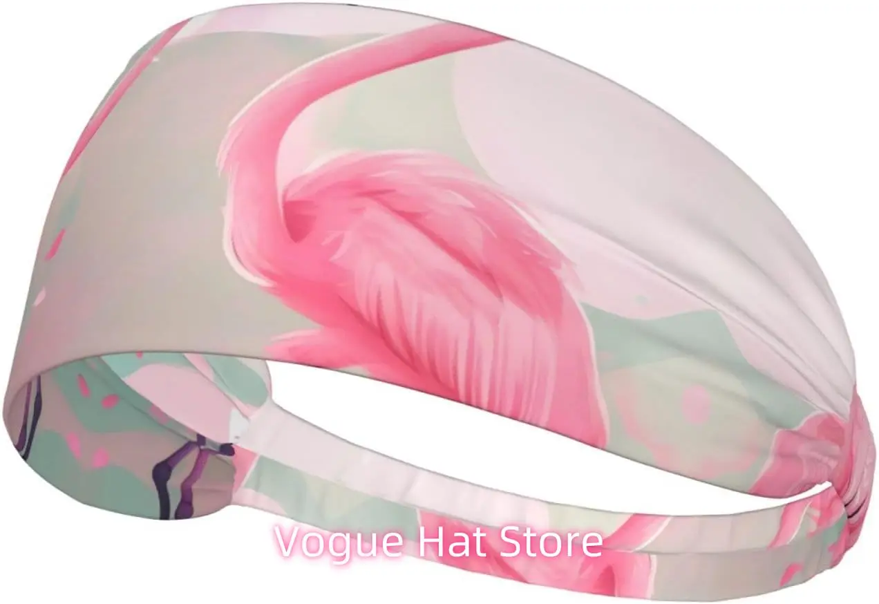 

Love Flamingo Elastic Exercise Headband, Fitness Exercise Yoga Cycling Headband, Outdoor Sports Elastic Sweat-Absorbing Headband