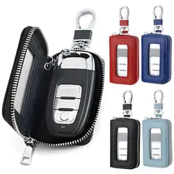 Multifunction Visual Mirror Key Holder Bag Leather Case Ring Wallet Car Zipper Pouch Keychain for Keys Organizer Card Bag
