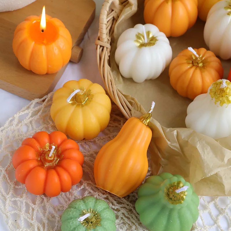 

Halloween Pumpkin Candles Holiday Home Decoration Aromatherapy Candles Colorful Scented Candle