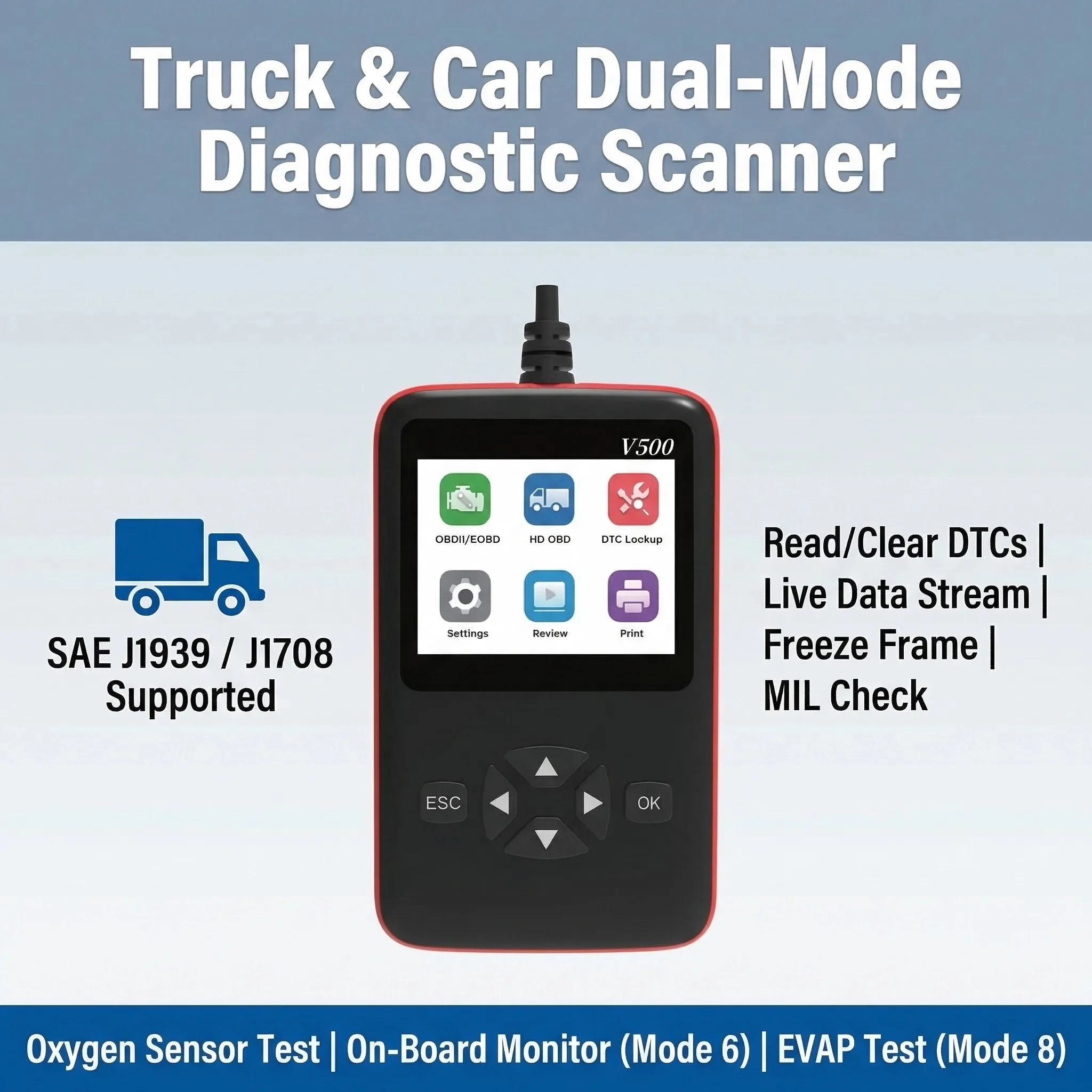 V500/V501 /V502Best Cheap Truck OBD2 Diagnostic Tool Automotive Truck Code Reader 2021 Newest OBD11 V1.5 Truck OBD11 Scanner