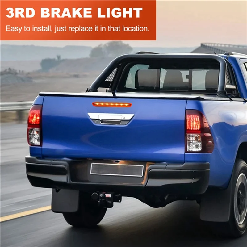 

2 шт. динамический третий 3-й стоп-сигнал, задний стоп-сигнал для Toyota Hilux Revo Vigo 2015 2016 2017 2018 Red Shell-A14Z