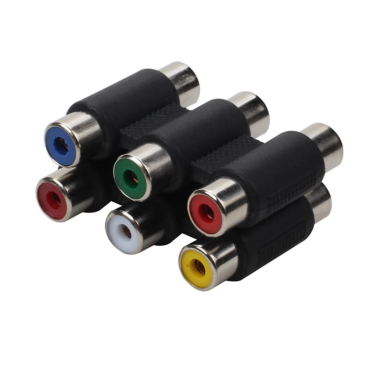 

2PCS Audio Video Connector 3RCA Adapter Female to 3RCA Female to Female RCA AV Coupler Cable Adapter connector