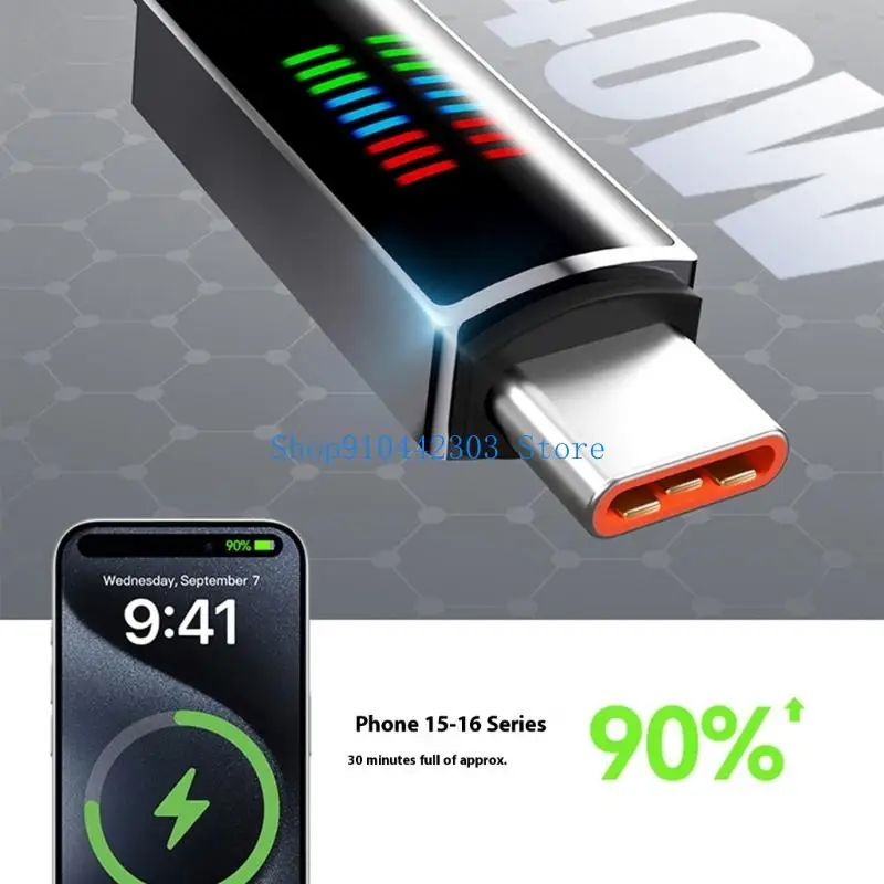 L4MD Zinklegierung abgeschirmt 240W PD Ladungskabel Line Double USB C Port Intelligente LED -Leistungsüberwachung geflochtene – Detail 7