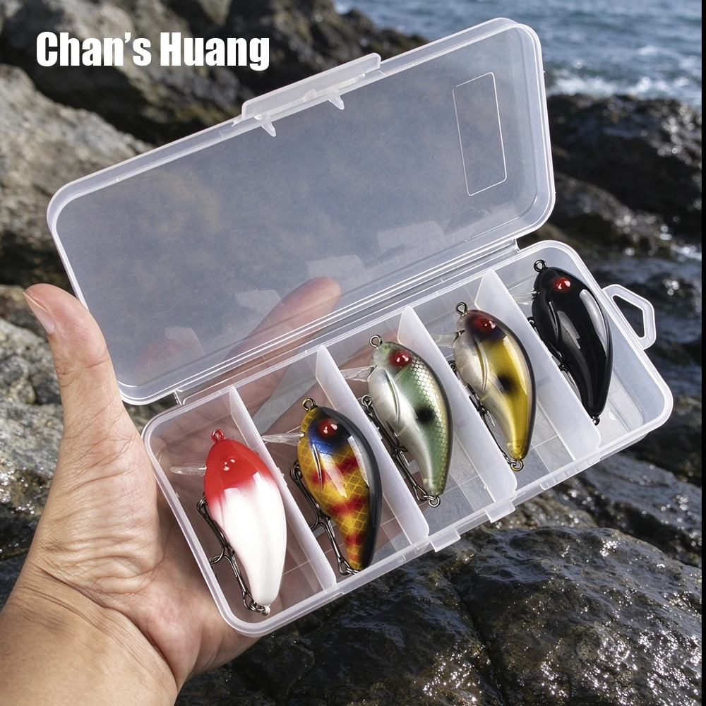 Chan's Huang 5PCS/BOX Floating Crank Fishing Lure 5CM 9.6G Artificial Crankbait Wobbler Kit For Bass Pike Pasca Fishing Tackle