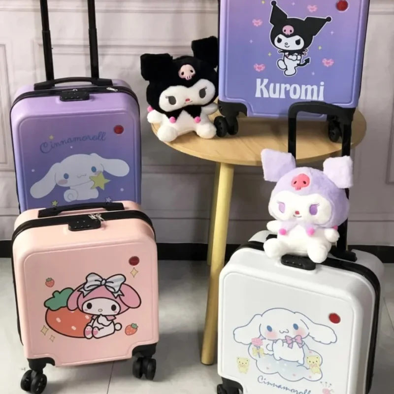 2024 Sanrio Cinnamoroll Kuromi Luggage Suitcase Carry Rolling High Capacity Portable Travel Suitcase Aircraft Trolley Case Kids