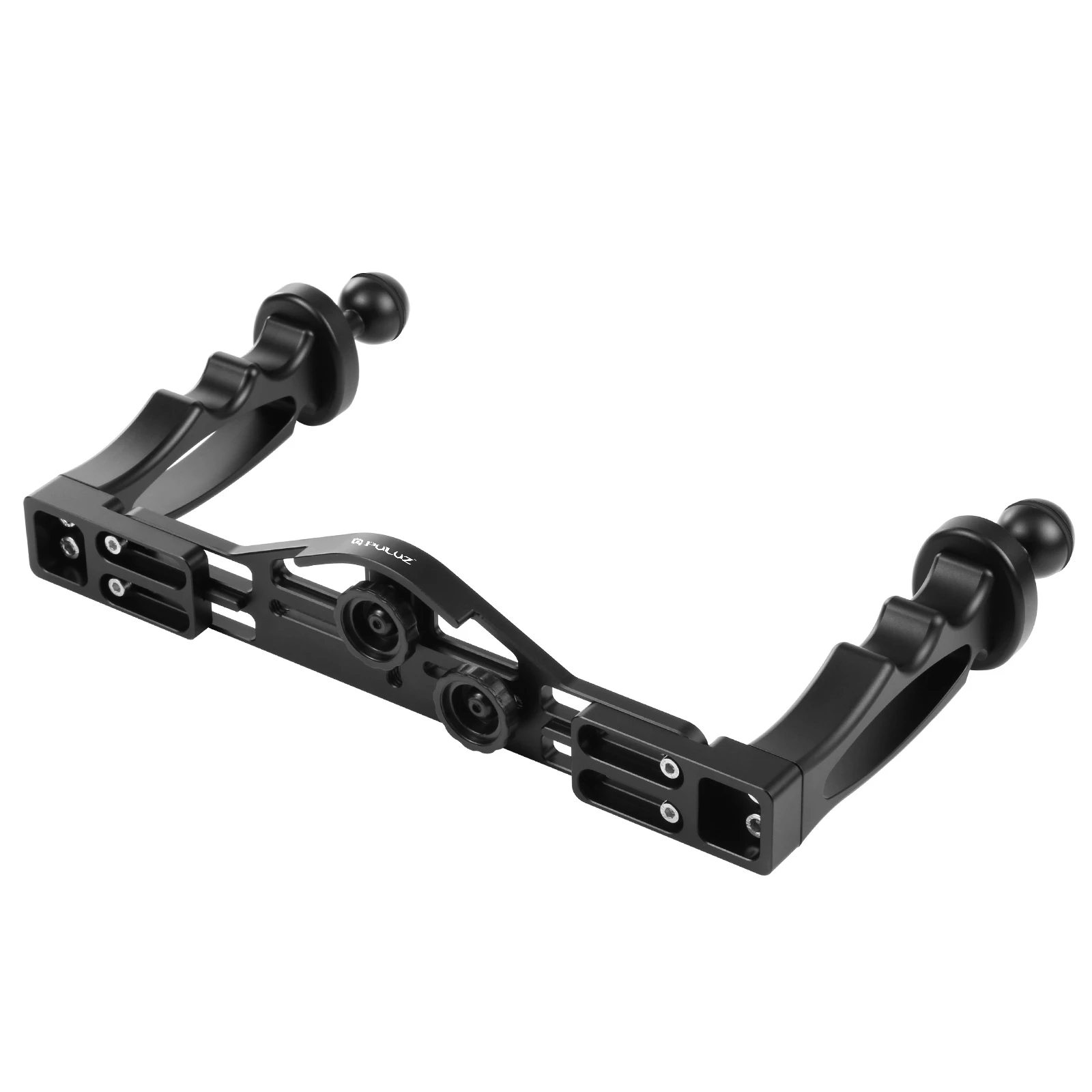 PULUZ Aluminium Alloy Underwater Tray Stabilizer Dual Handles Camera Diving Housing Bracket Video Light Mount Holder