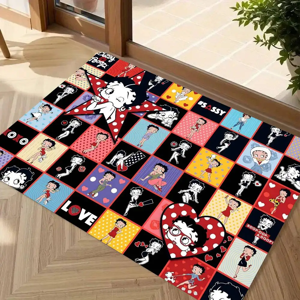 Cartoon B-BettyS B-BoopS Floor Mat Suitable For Living Room Kitchen Bathroom Non-slip Mat Household Foot Mat