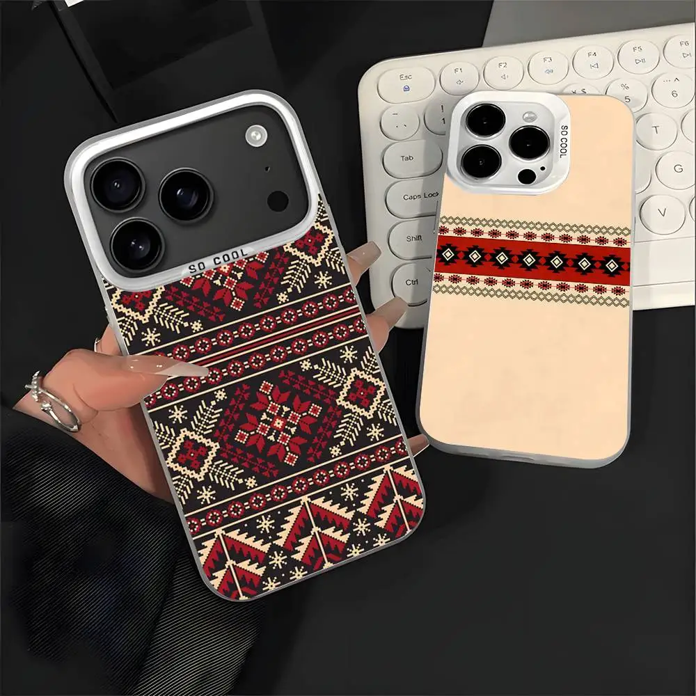 

U-Ukraine Ornaments P-Pattern Phone Case For iPhone 17,16,15,14,13,12,11,Pro,XS,Max,Plus,Mini,SE4,E White Matte Shockproof Cover
