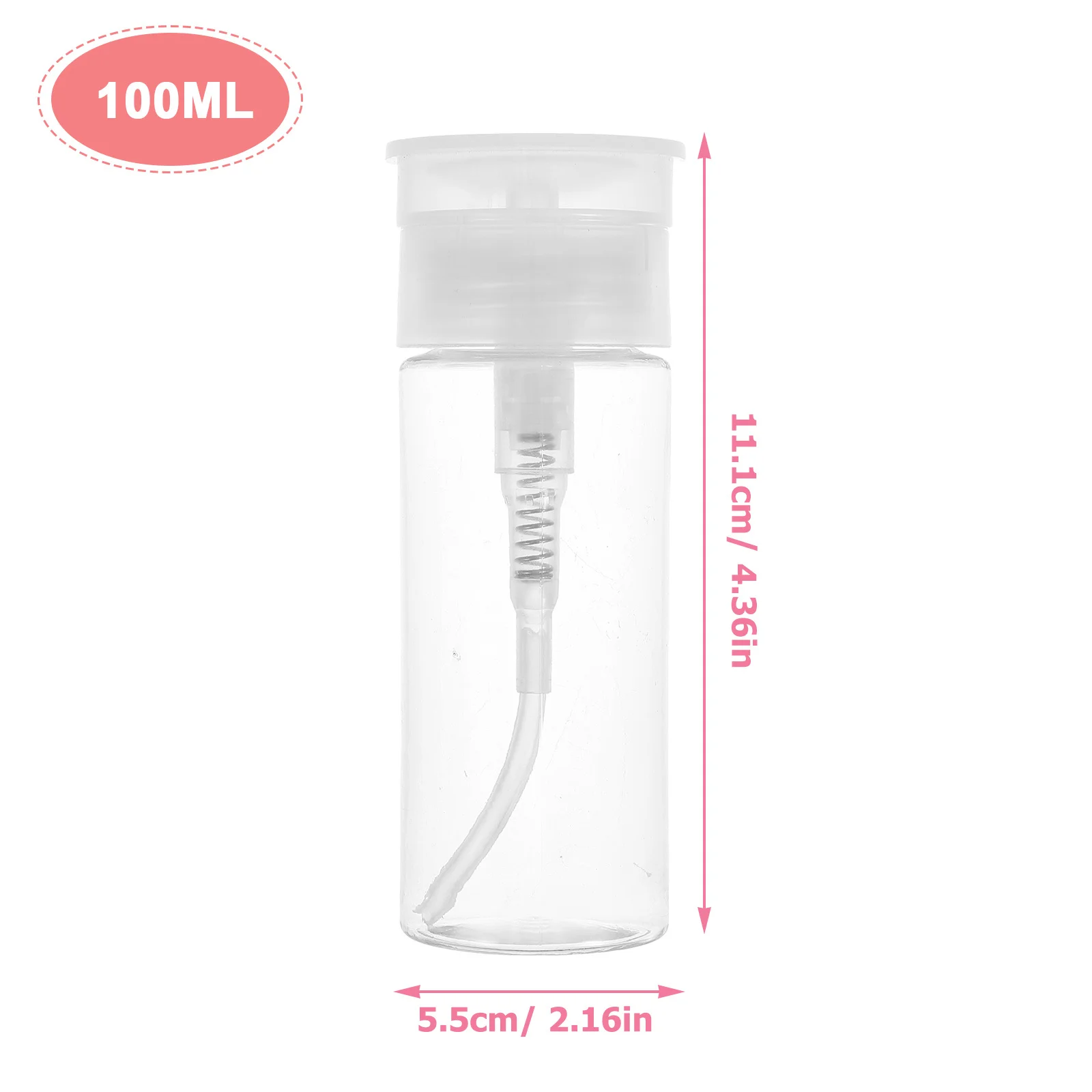 100 ml Nagellackentferner-Flasche, tragbarer Pressspender für Reisen, leere Pumpflasche, wiederverwendbarer Flüssigkeitspresspender