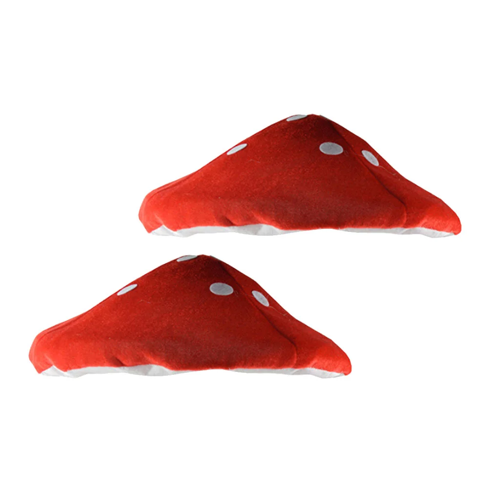 

2 Pcs Mushroom Cap Kids Hat Costume Cartoon Children's Photo Props Shaped Hats Red Theme Party