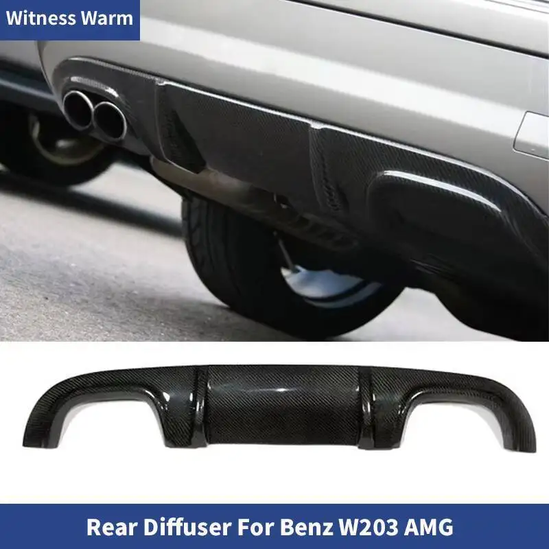 Becquet de lèvre de pare-chocs de diffuseur arrière de voiture de Fiber de carbone pour le kit de carrosserie de Benz W203 AMG