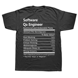 Software Qa Engineer Nutritional Daily Factors Job T Shirts Graphic Cotton Streetwear Short Sleeve Birthday Gifts Summer T-shirt