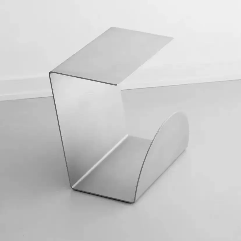 Minimalist Stainless Steel Small Side Table with Storage – Compact Coffee Table or Bookshelf for Living Room or Bedroom - view 5