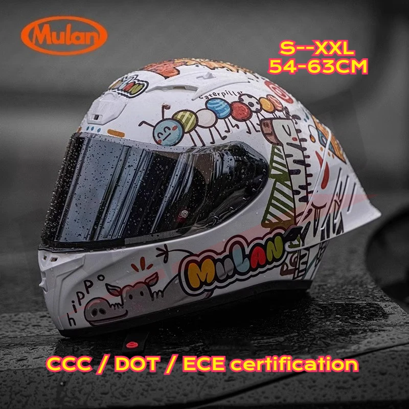 

Мотоциклетный шлем Мулан для мальчиков и девочек, стекловолоконный локомотив, полный шлем из углеродного волокна, большой хвост, ультра легкий cascos para moto
