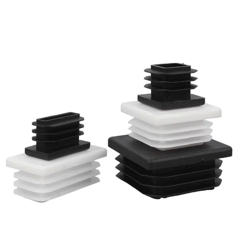 Square Plastic Black/White Blanking End Cap Tube Pipe Insert Plug Bung Furniture Accessories 10/13/15/20/25/30/38/40/50/60-120mm