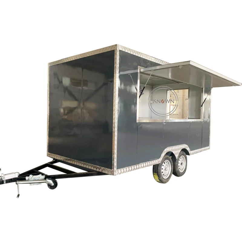 

13 Ft Mobile Food Truck Dining Snack Trailer For Europe Vendors Hotdog Food Cart Customized