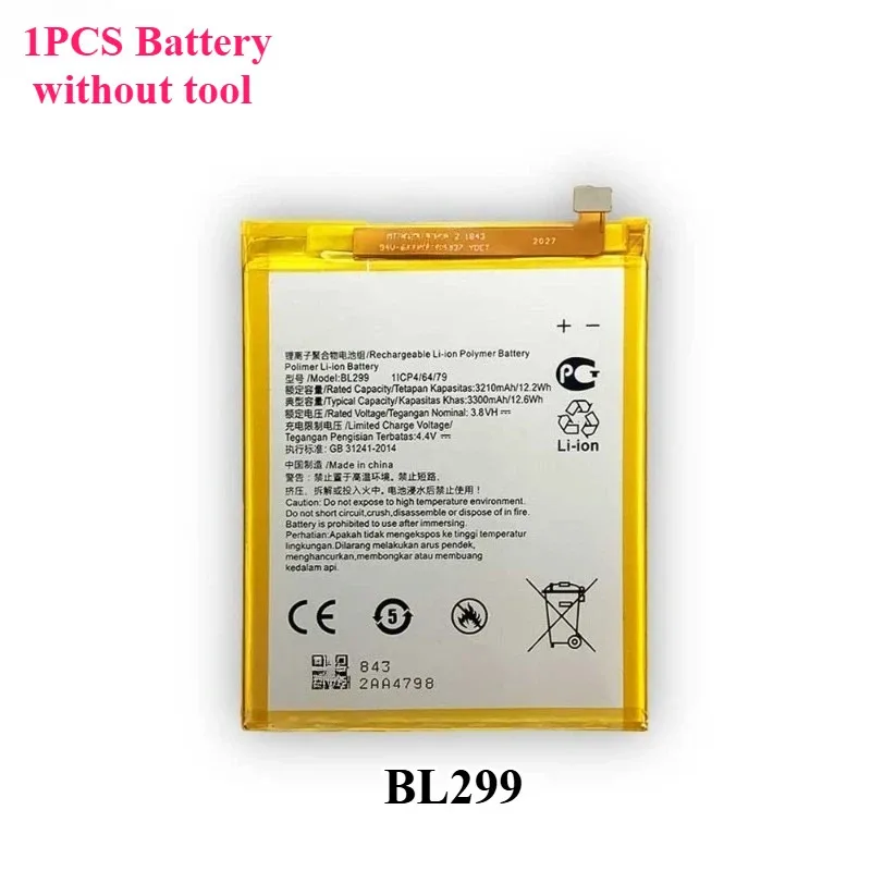 3300mAh BL299 Mobile Phone Replacement Battery for Lenovo Z5s L78071 6.3 Inch